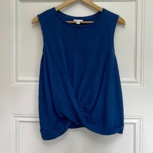 J. Jill Love Linen Twist Front Tank Royal Blue L Petites